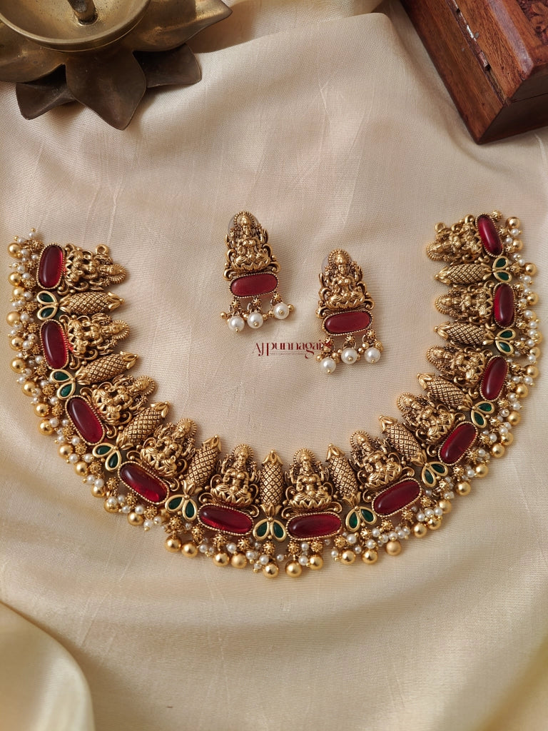 Lakshmi Guttapusalu Necklace - Multi