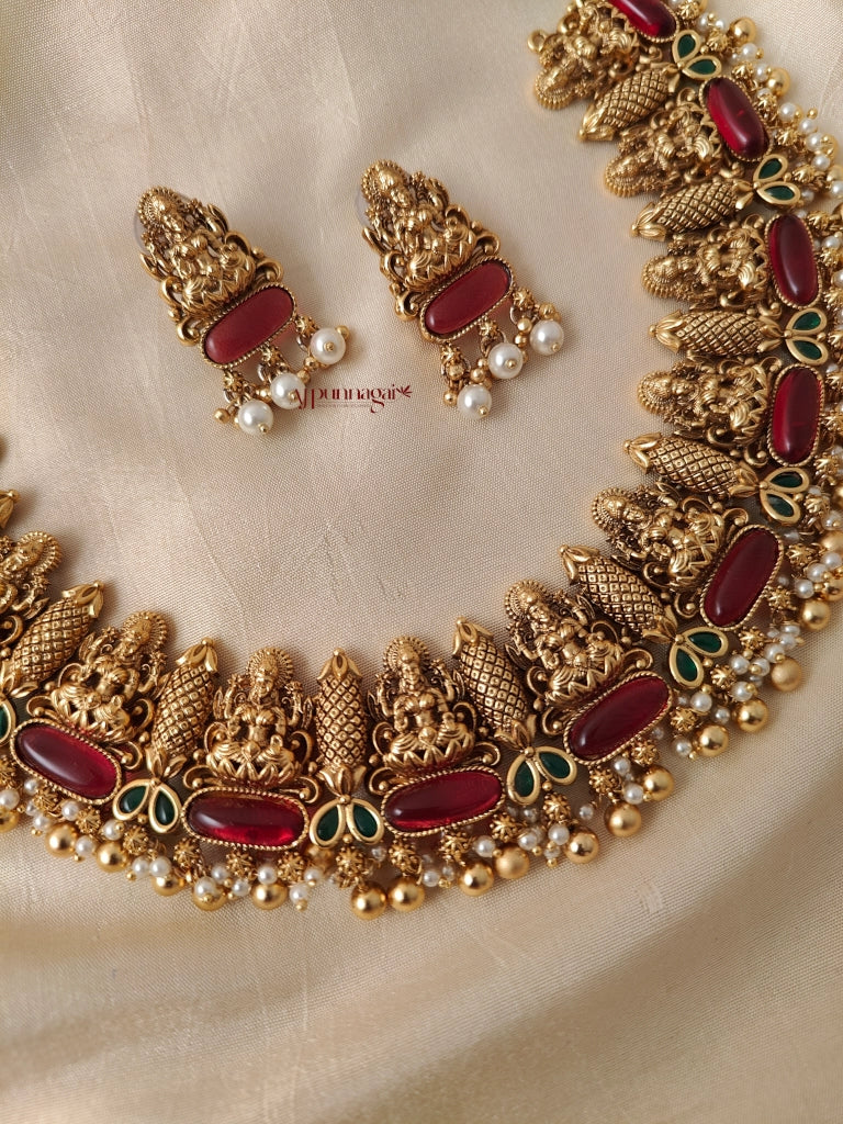 Lakshmi Guttapusalu Necklace - Multi