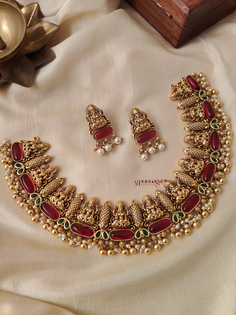 Lakshmi Guttapusalu Necklace - Multi