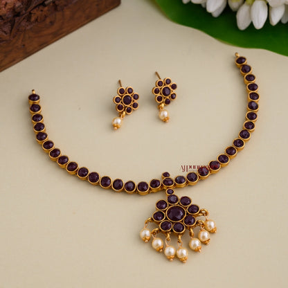 Traditional Kemp Matte Attigai - Maroon