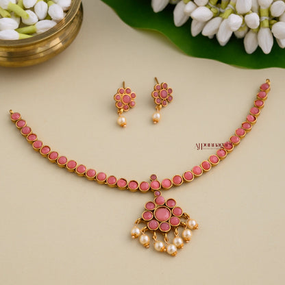 Traditional Kemp Matte Attigai - Baby Pink