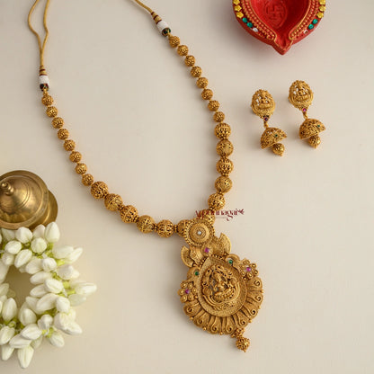 Peacock Lakshmi Beaded Bridal Haram - Multi