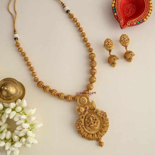 Peacock Lakshmi Beaded Bridal Haram - Multi