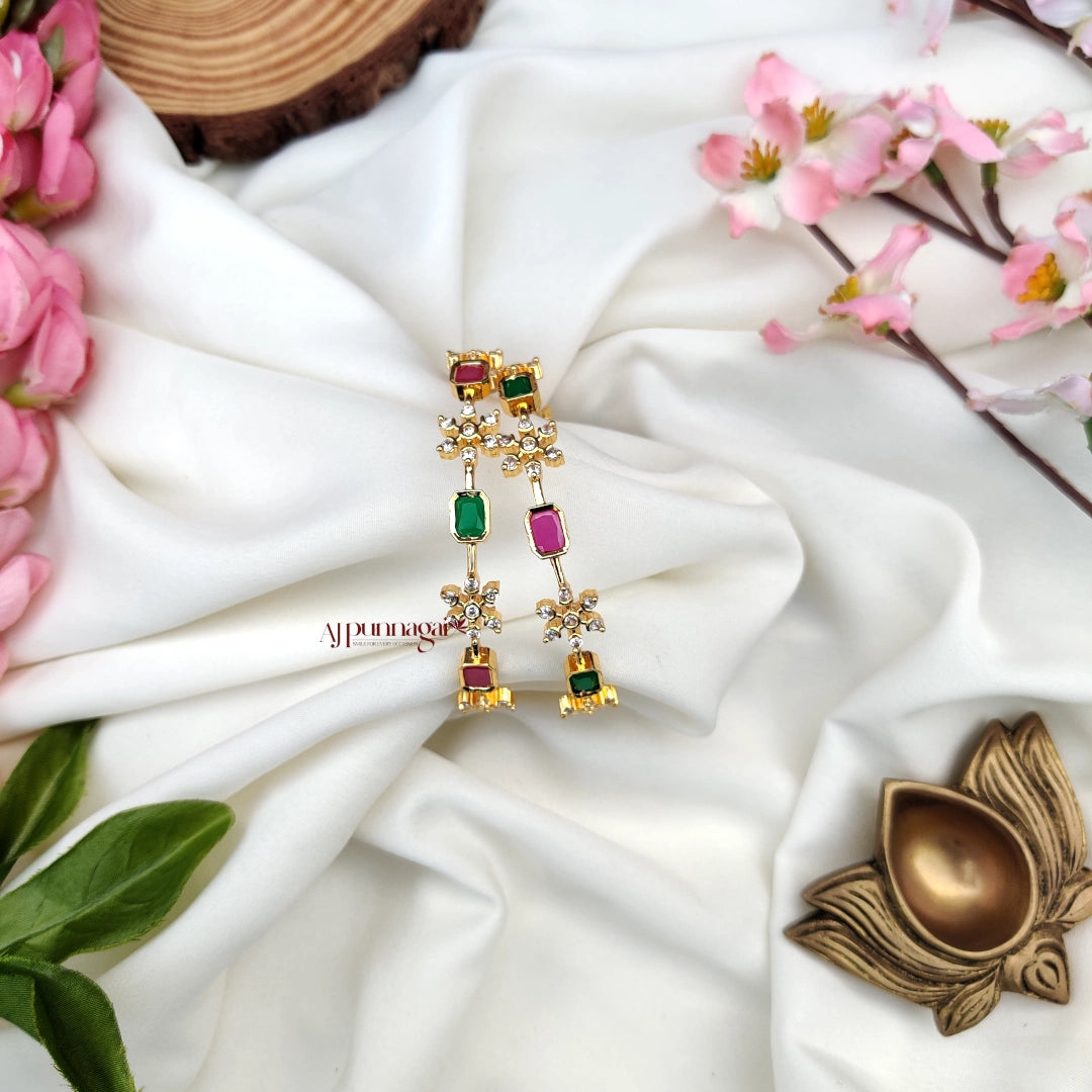 Flower and Square Multi Bangle