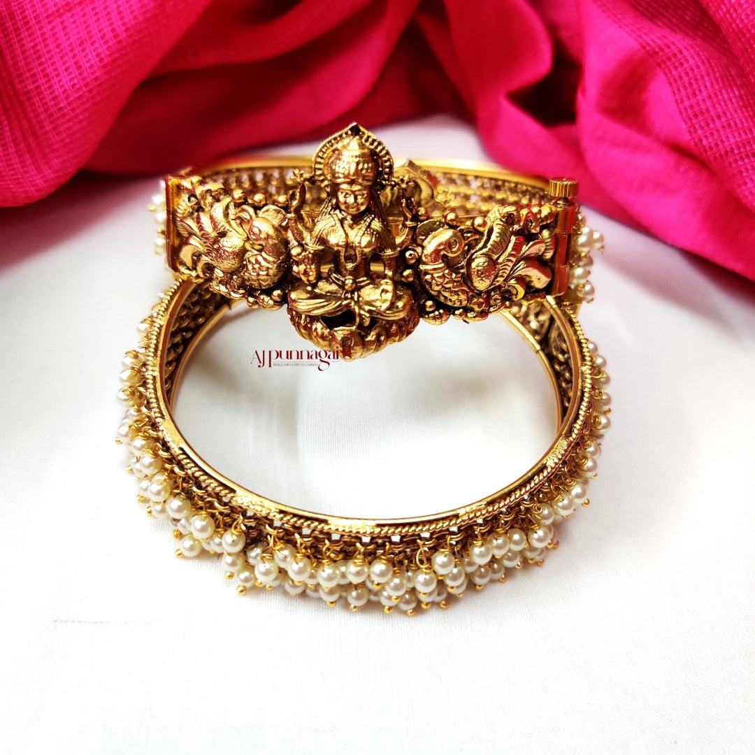 Openable Angle Beautiful Lakshmi Openable bangle with Pearls - 2.4 – AJ Punnagai