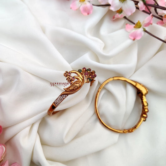 Mesmerizing Peacock Motifs AD stone Bracelet