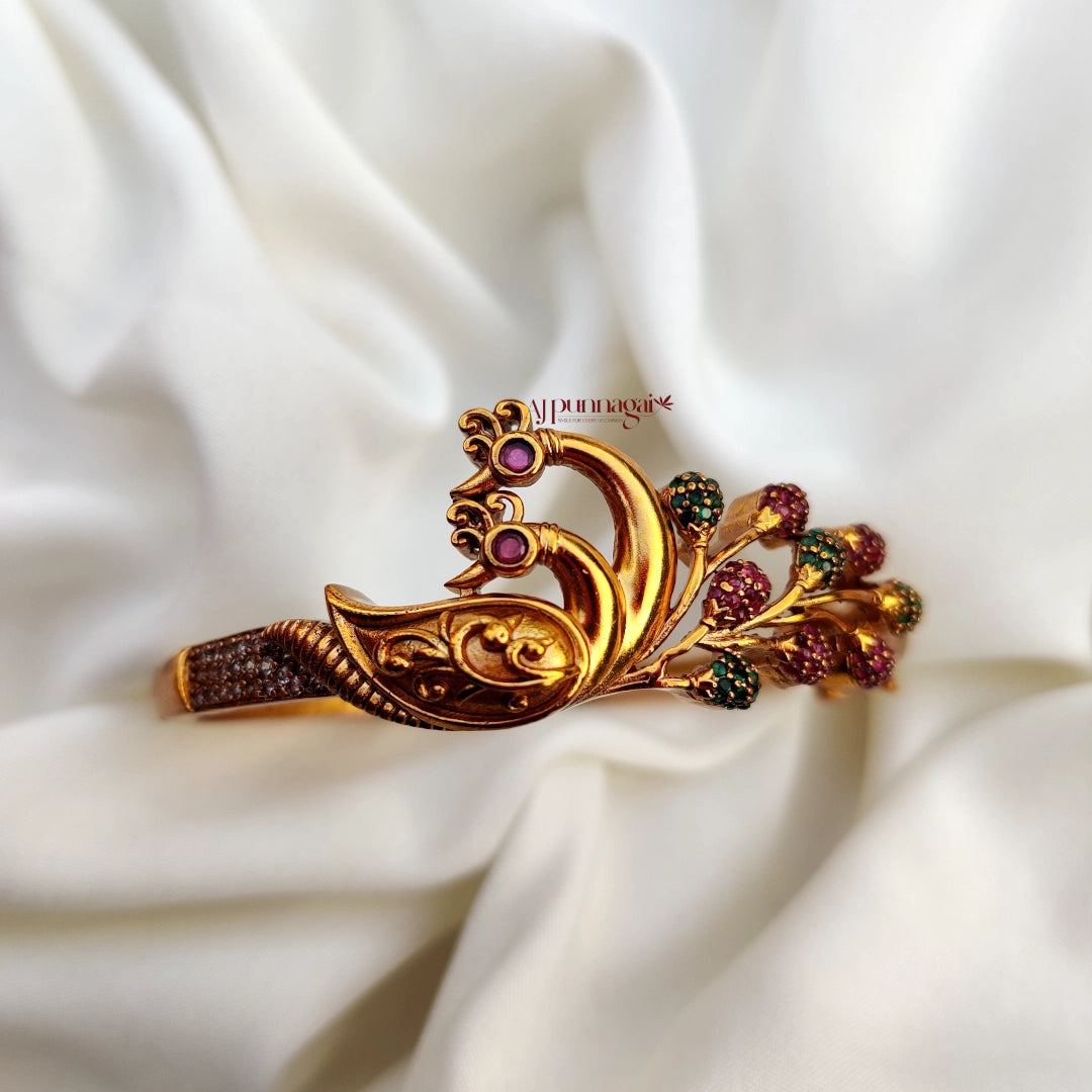 Mesmerizing Peacock Motifs AD stone Bracelet