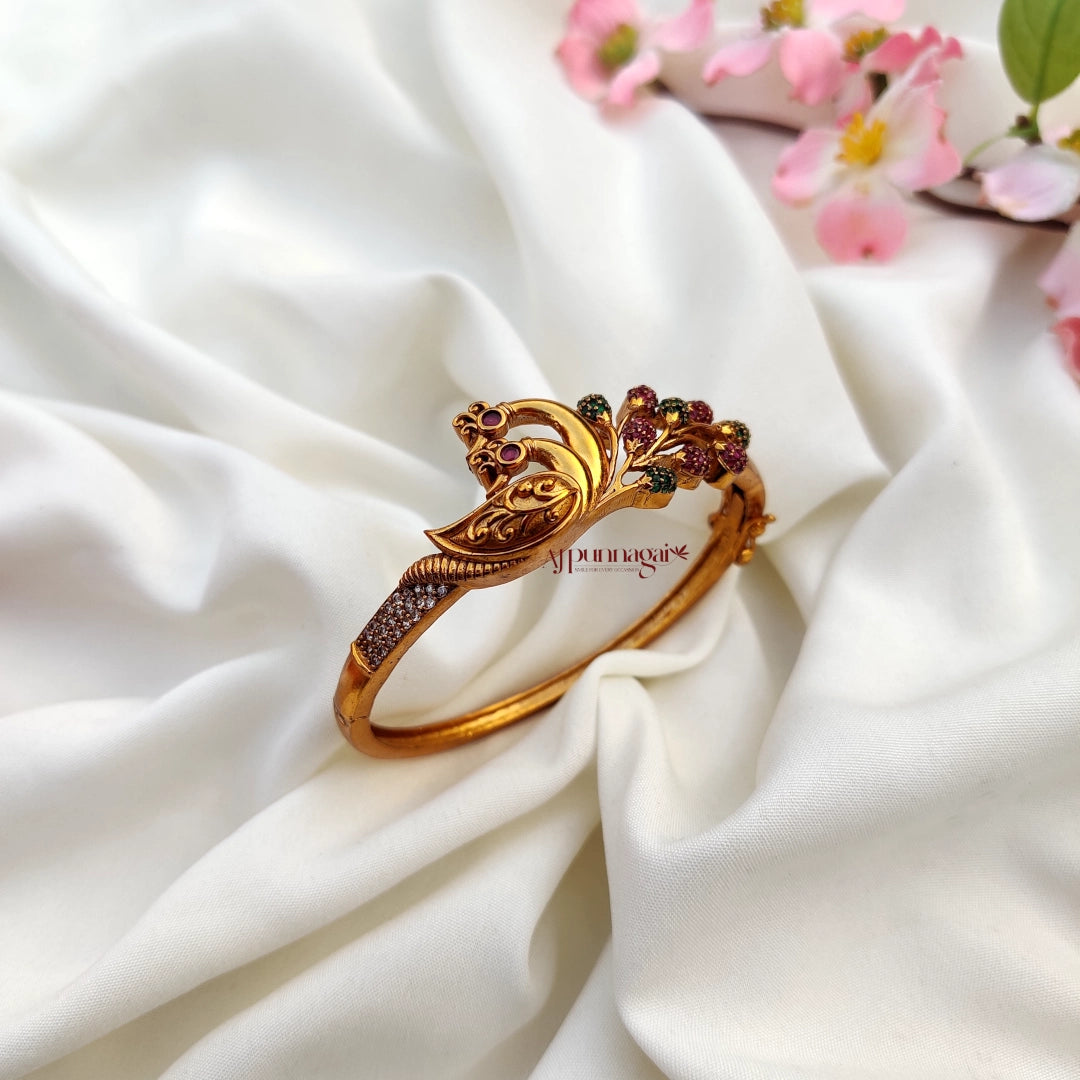 Mesmerizing Peacock Motifs AD stone Bracelet