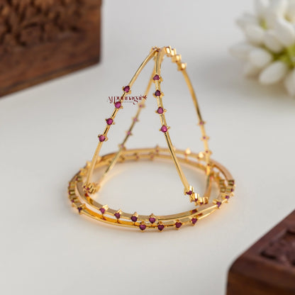 Sleek Ruby AD Bangle - Set of 4