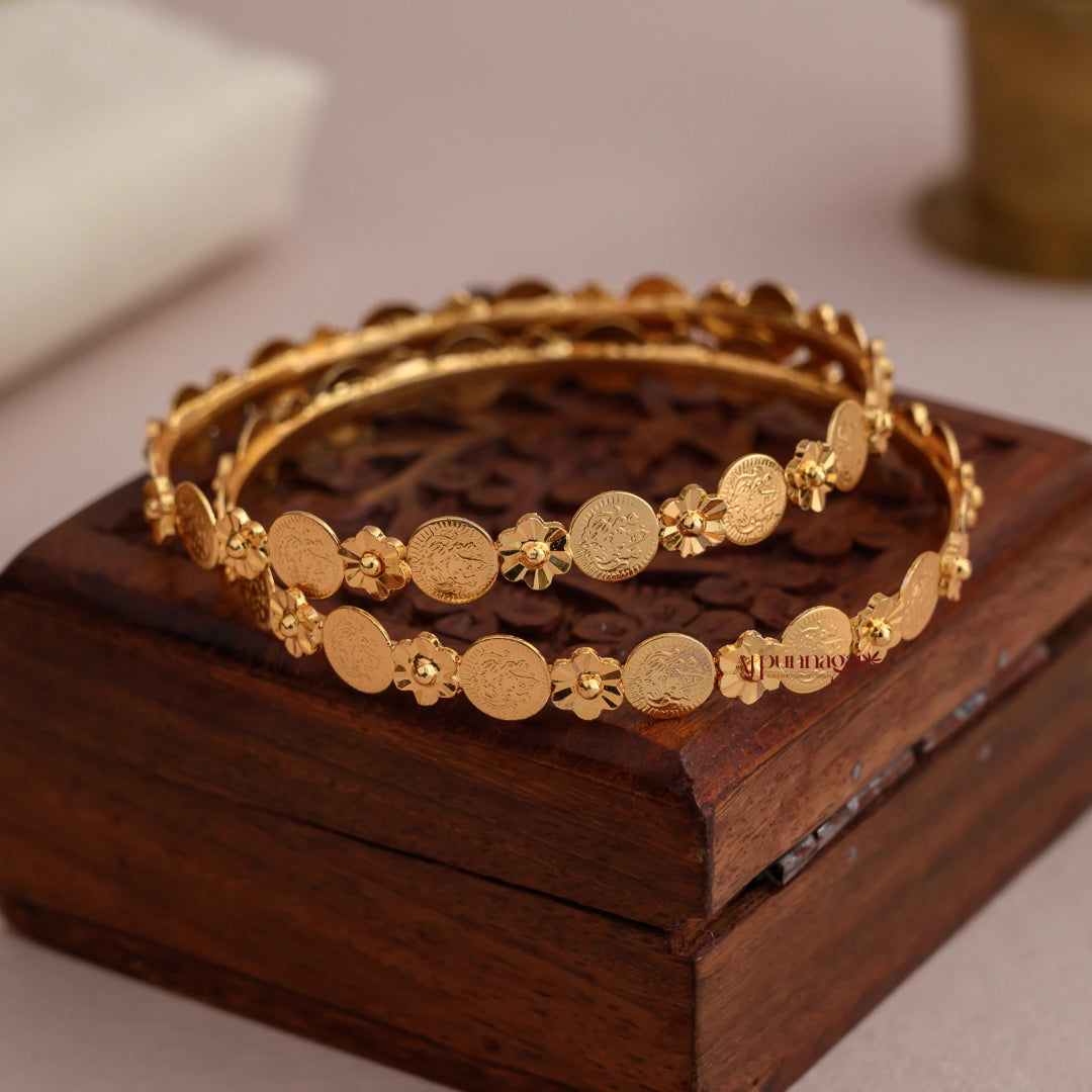 Floral Lakshmi Coin Bangle