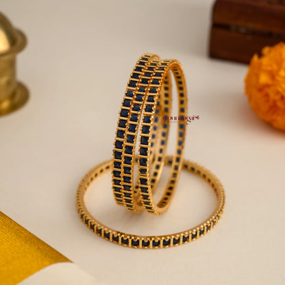 Blue Square Bangle - Set of 4