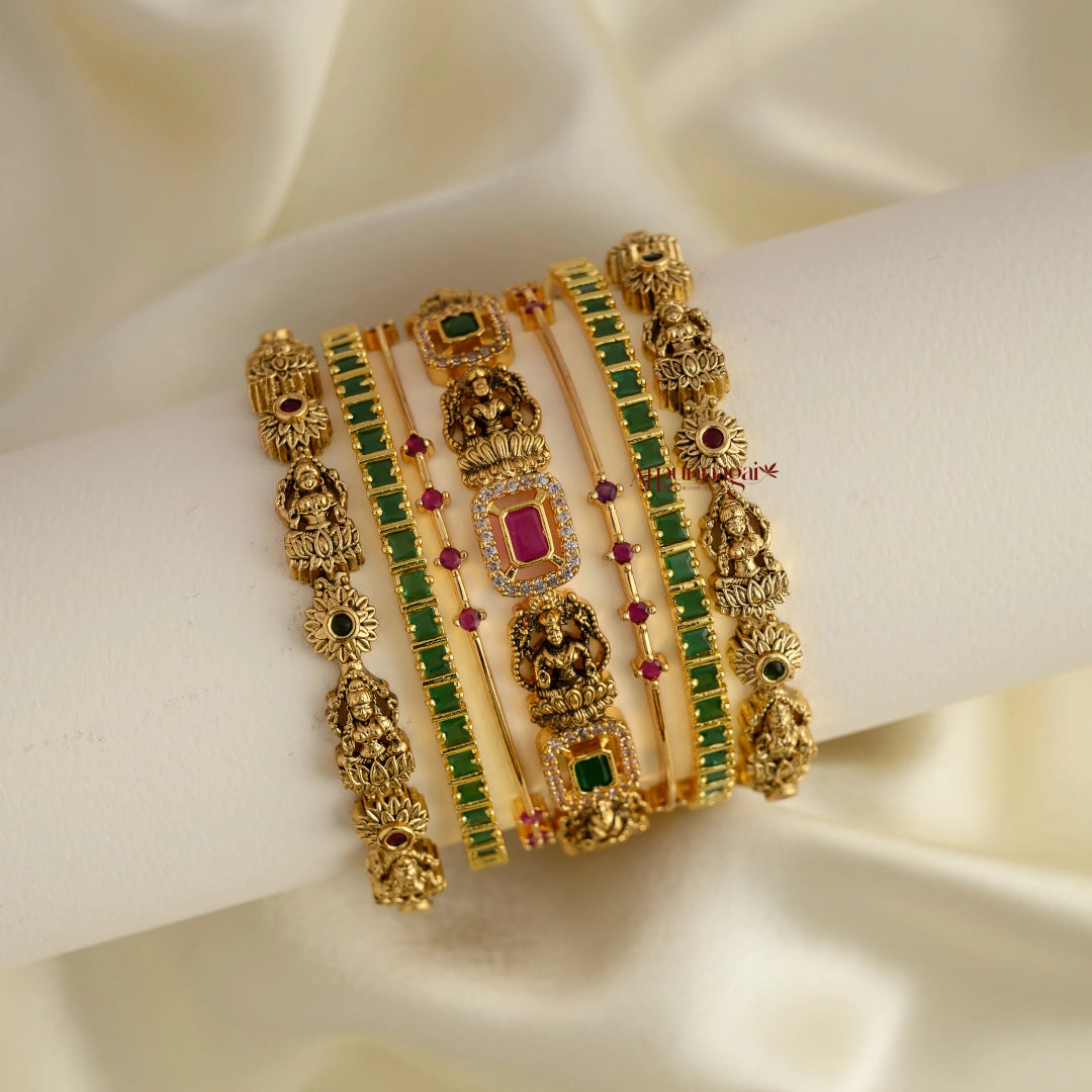 Nagas Lakshmi Bridal Combo Bangle - Set of 7