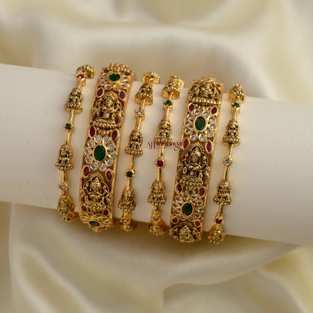 Nakshi Lakshmi Bridal Combo Bangle - Set of 6