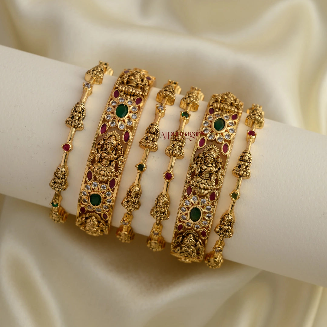 Nakshi Lakshmi Bridal Combo Bangle - Set of 6