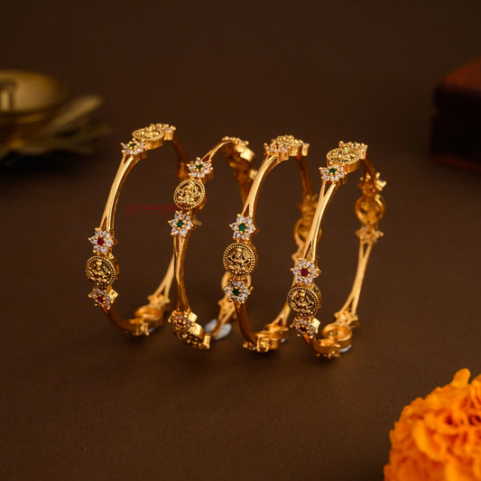 Dazzling AD Lakshmi Matt Bangle - Set of 4