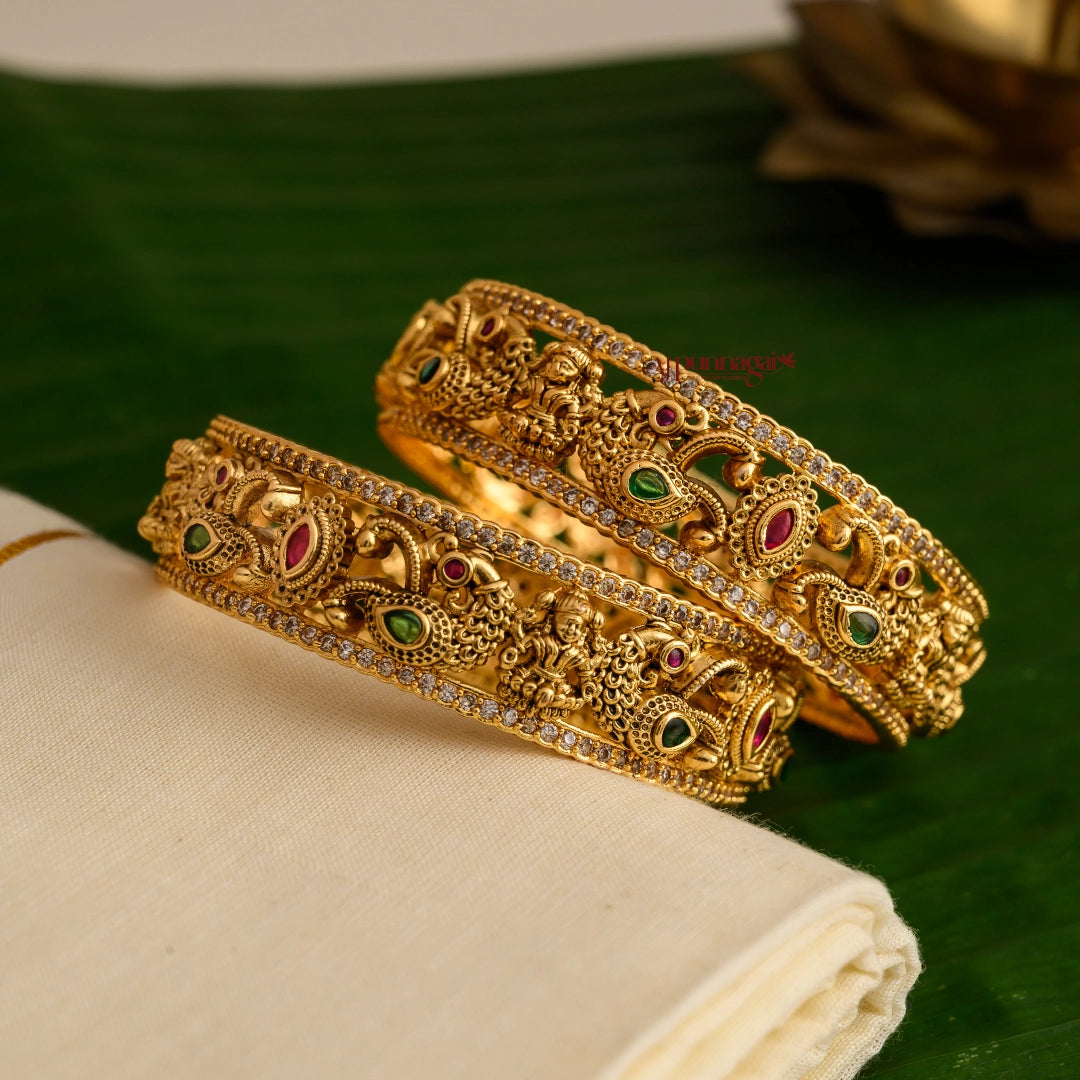 Lakshmi With Peacock Matt Bangle