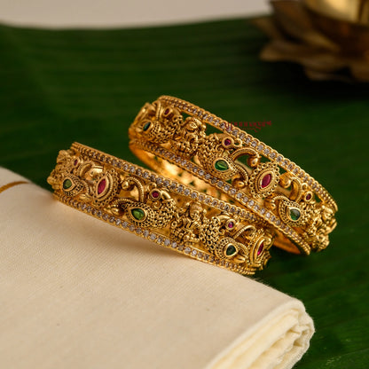 Lakshmi With Peacock Matt Bangle