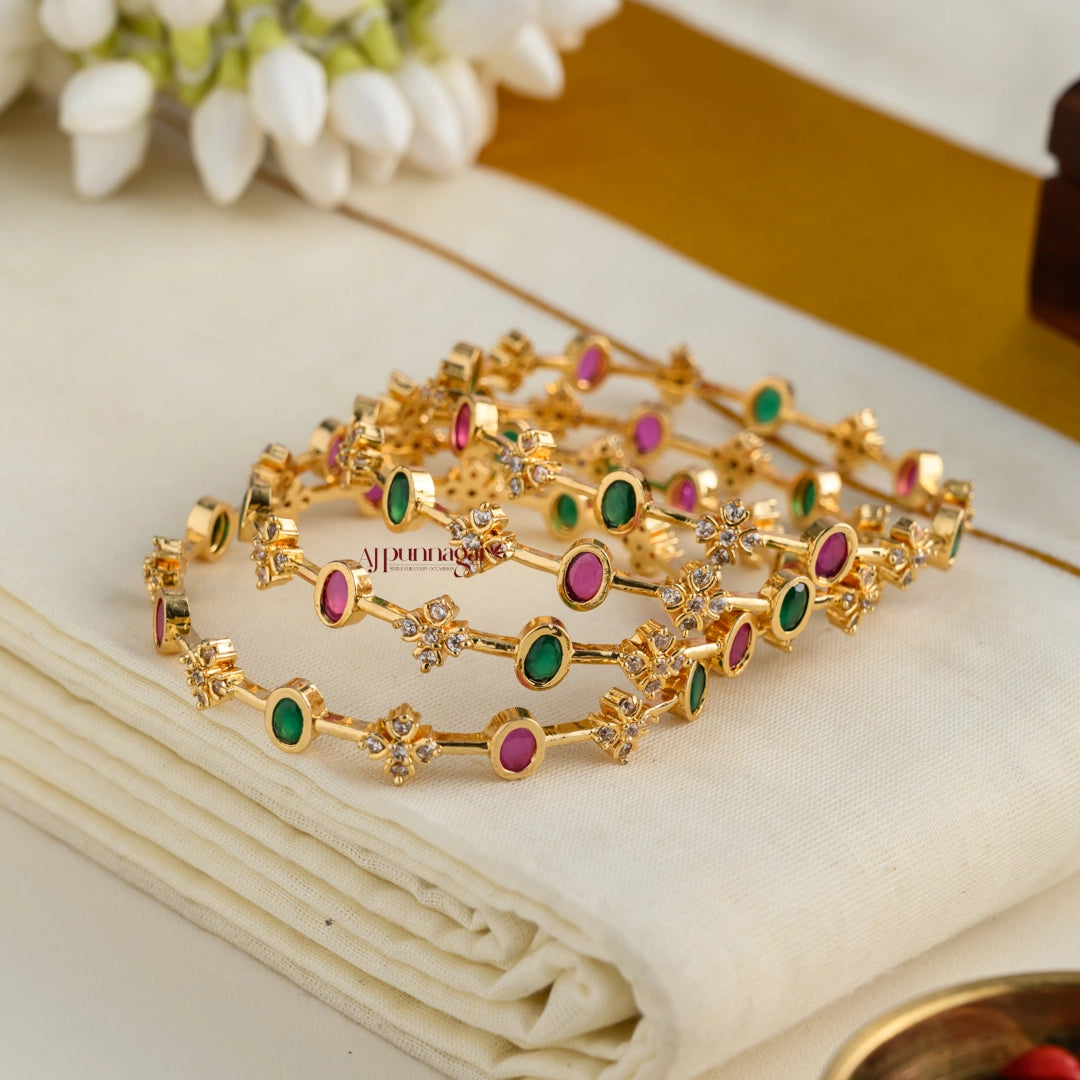 Dazzling Matt AD Bangle - Set of 4