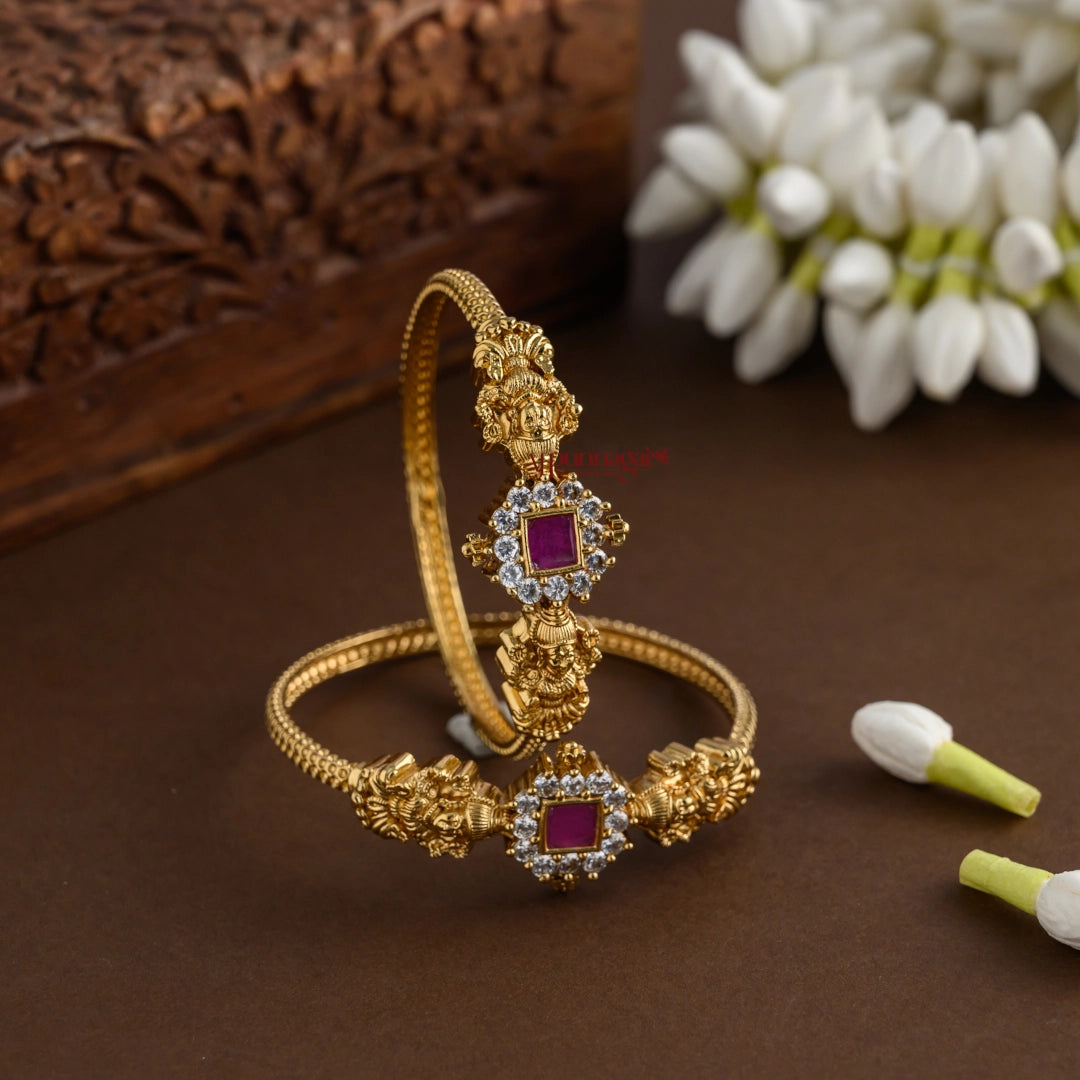 Royal Look Lakshmi Sleek Bangle - Ruby
