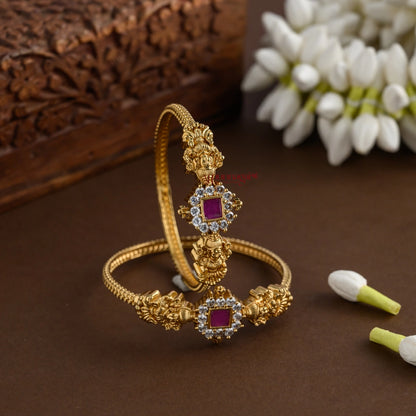 Royal Look Lakshmi Sleek Bangle - Ruby