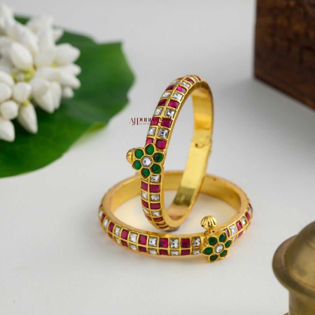 Kundan Jadau Openable Bangle - Multi