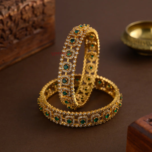 Sparkling AD Bridal Bangle - Green