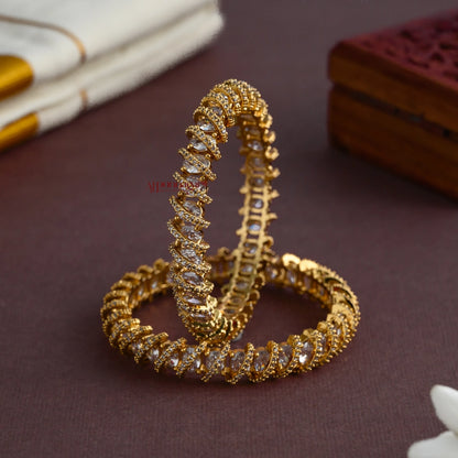 Dazzling AD Bridal Bangle - White