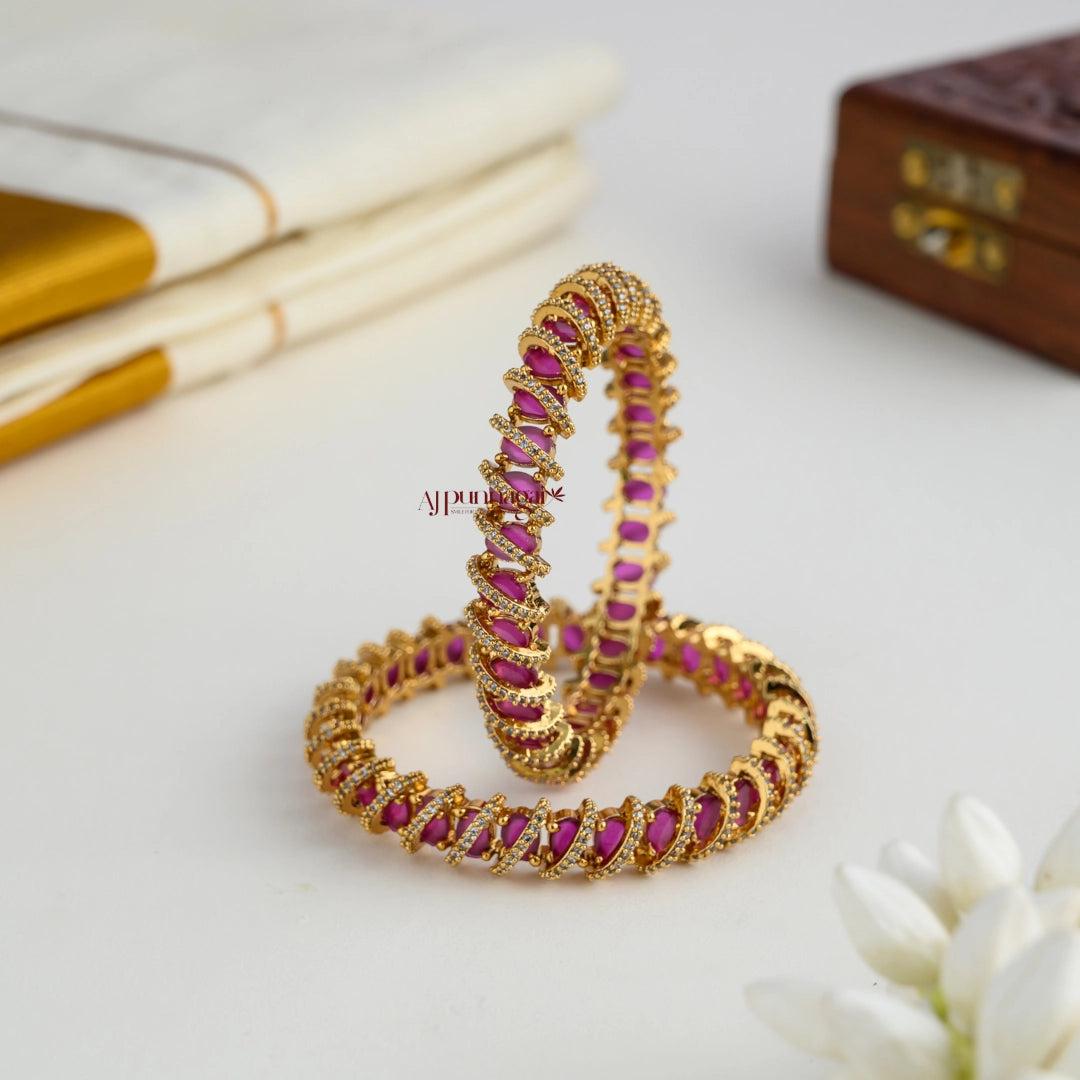 Dazzling AD Bridal Bangle - Ruby