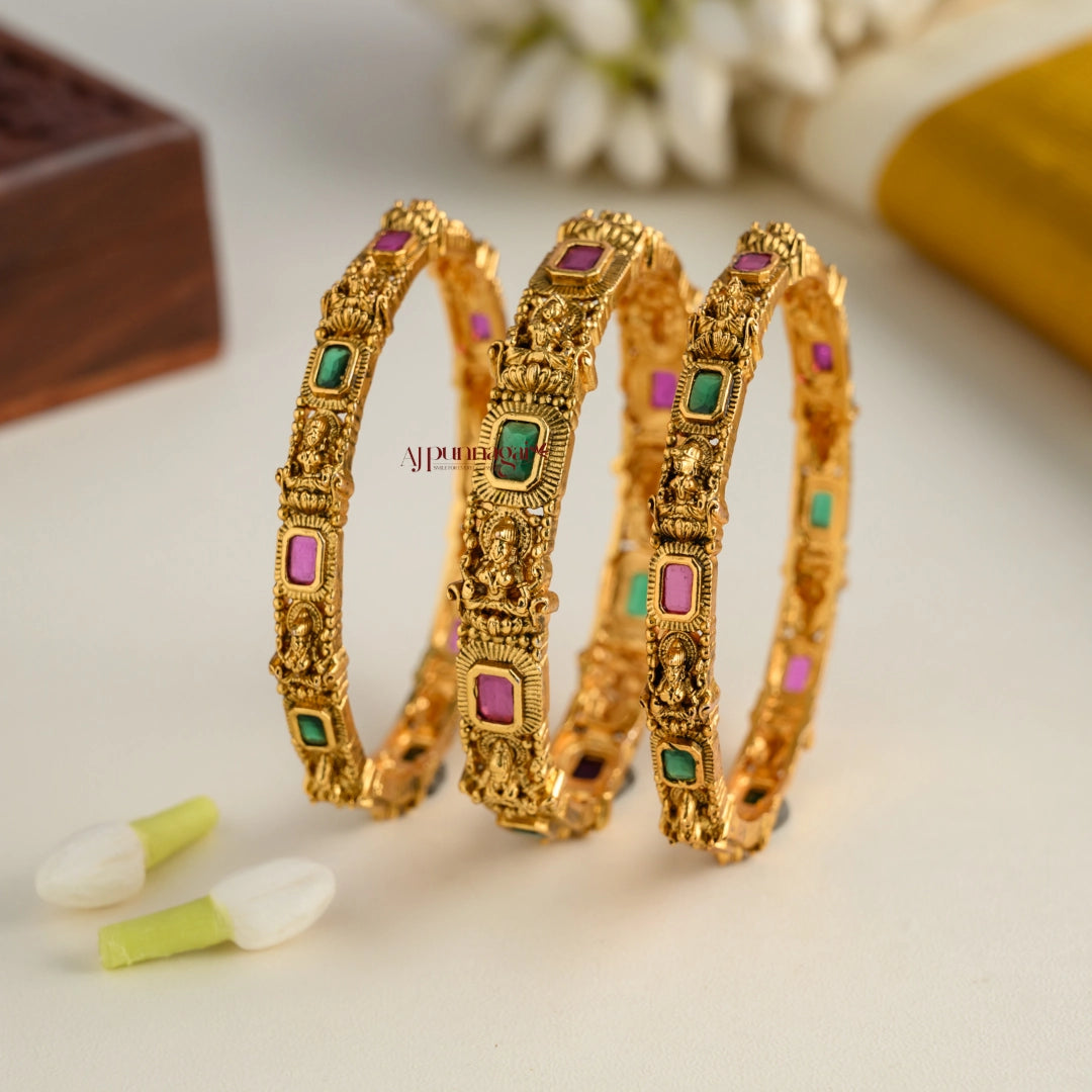 Lakshmi Nagas Combo Bangle - Set of 3