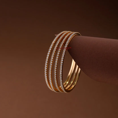 Sleek Misty White Bangle - Set of 4