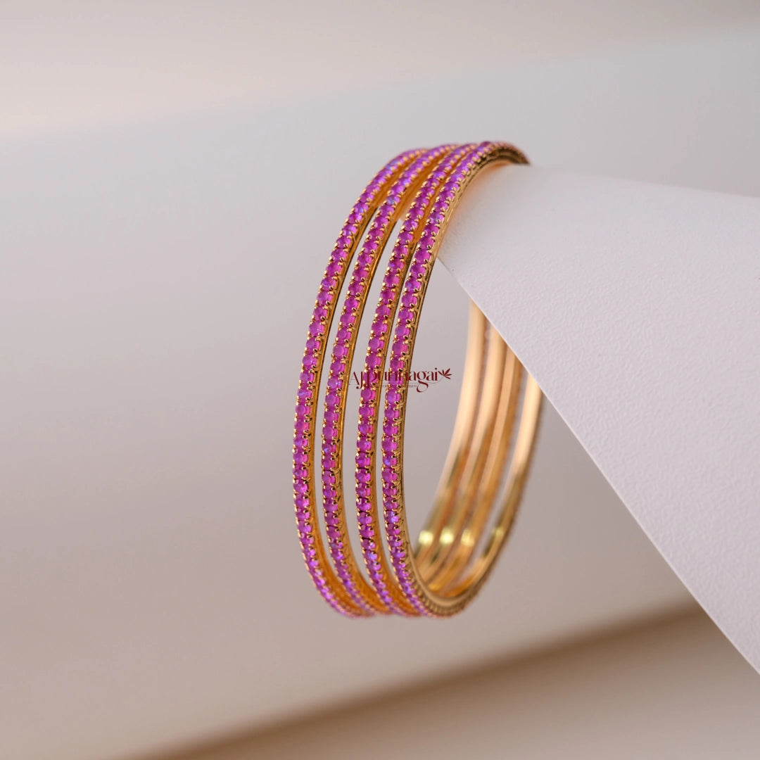 Sleek Violet Bangle - Set of 4