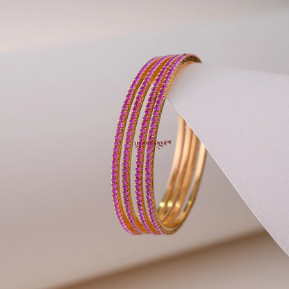 Sleek Violet Bangle - Set of 4