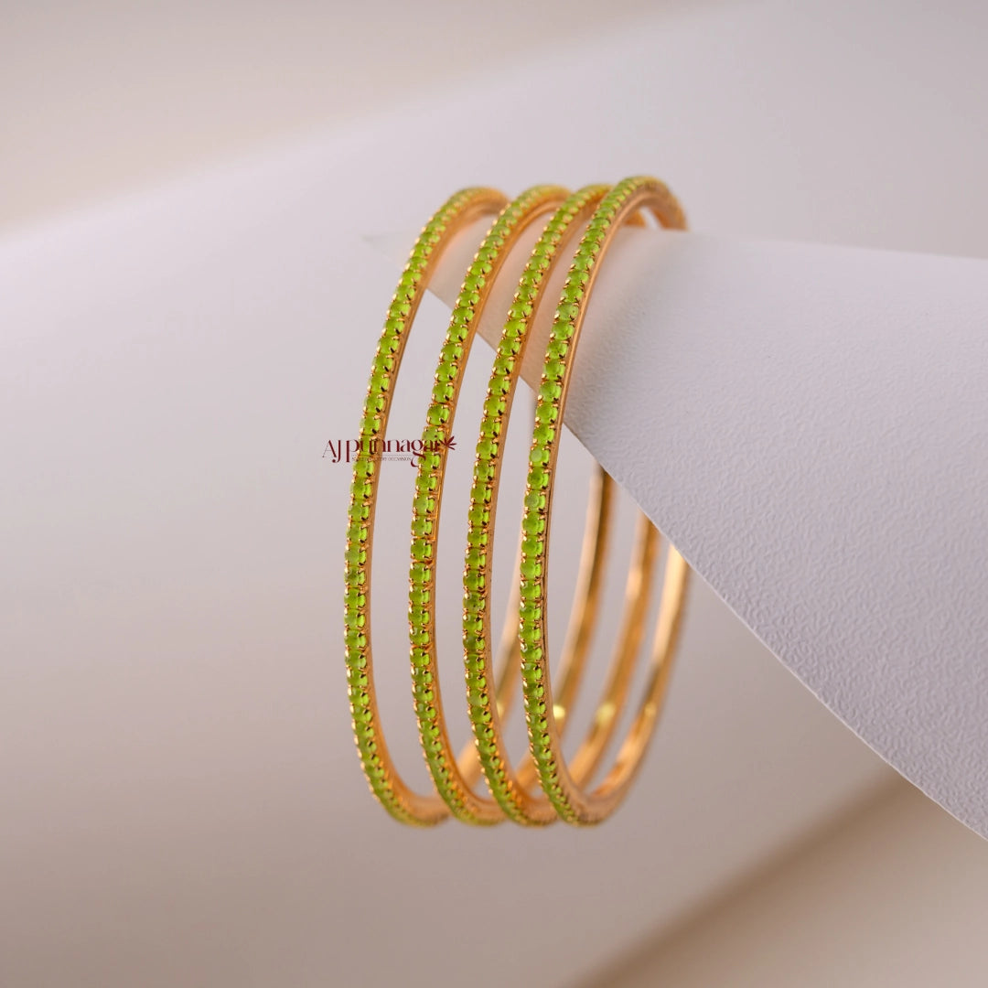 Sleek Yellow Bangle - Set of 4