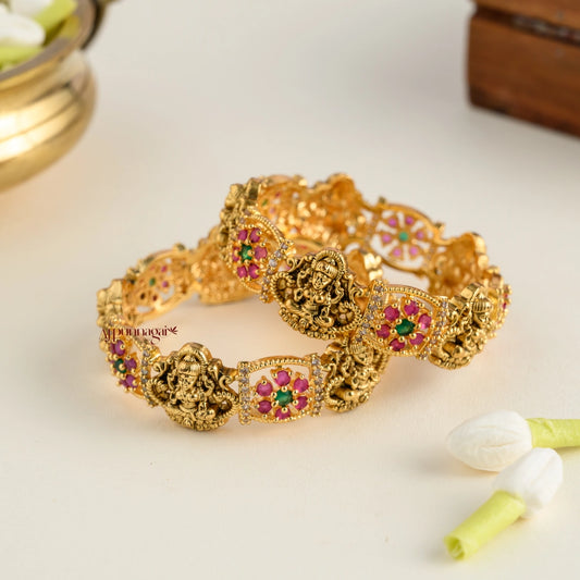 Dazzling Nakshi Lakshmi Kids Bangle - Pair