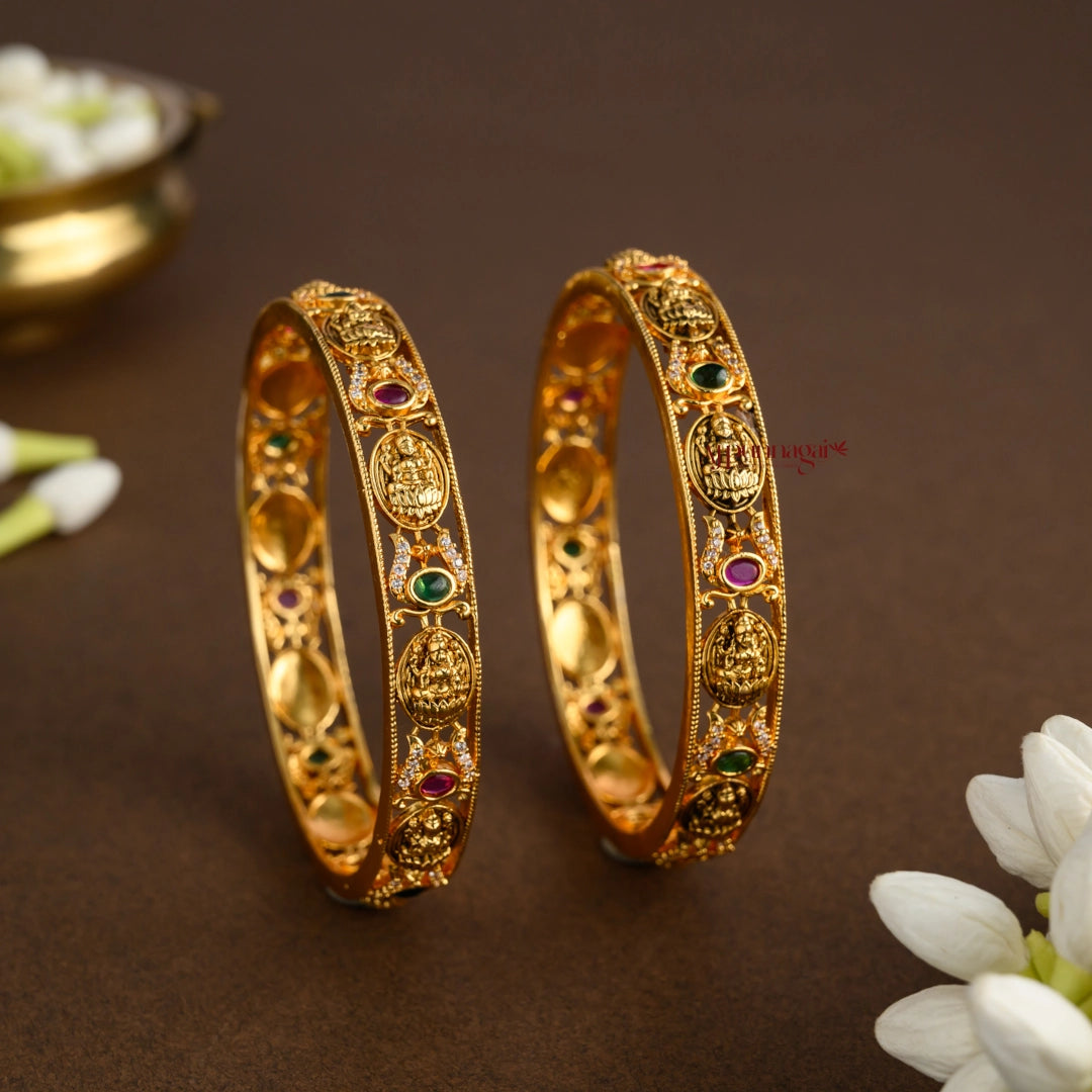 Elegant Lakshmi With AD Bridal Bangle - Pair