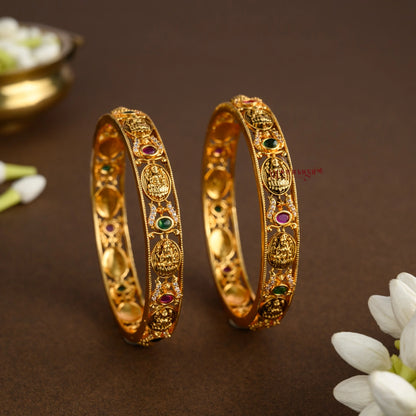 Elegant Lakshmi With AD Bridal Bangle - Pair