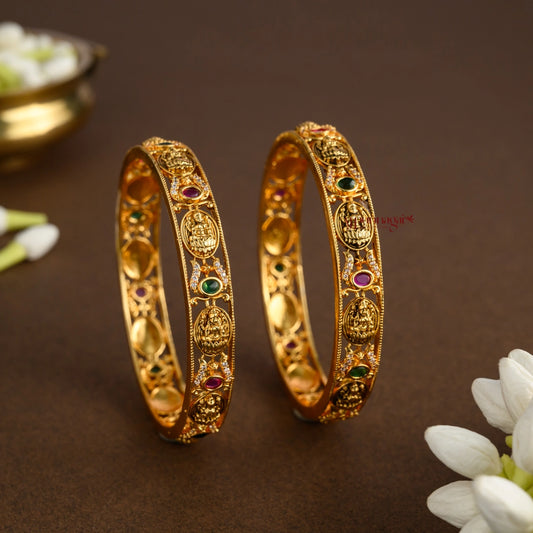 Elegant Lakshmi With AD Bridal Bangle - Pair