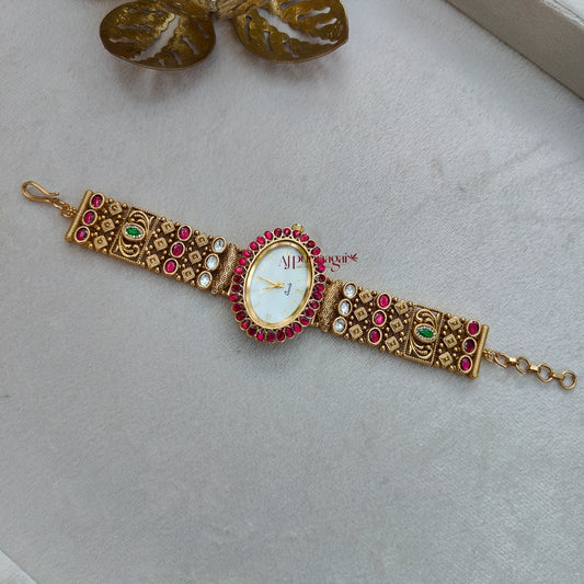 Royal Look Gold Look Alike Bridal Watch - White