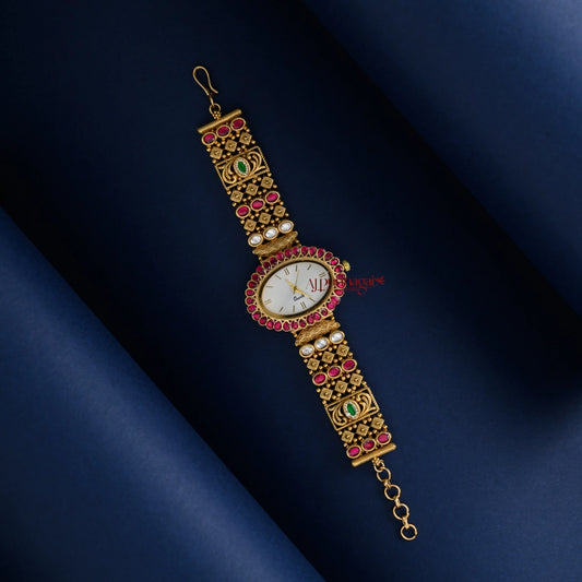 Royal Look Gold Look Alike Bridal Watch - White