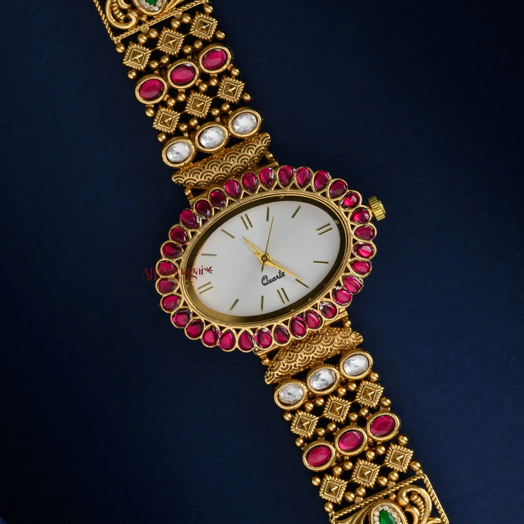 Royal Look Gold Look Alike Bridal Watch - White