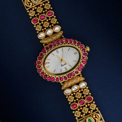 Royal Look Gold Look Alike Bridal Watch - White