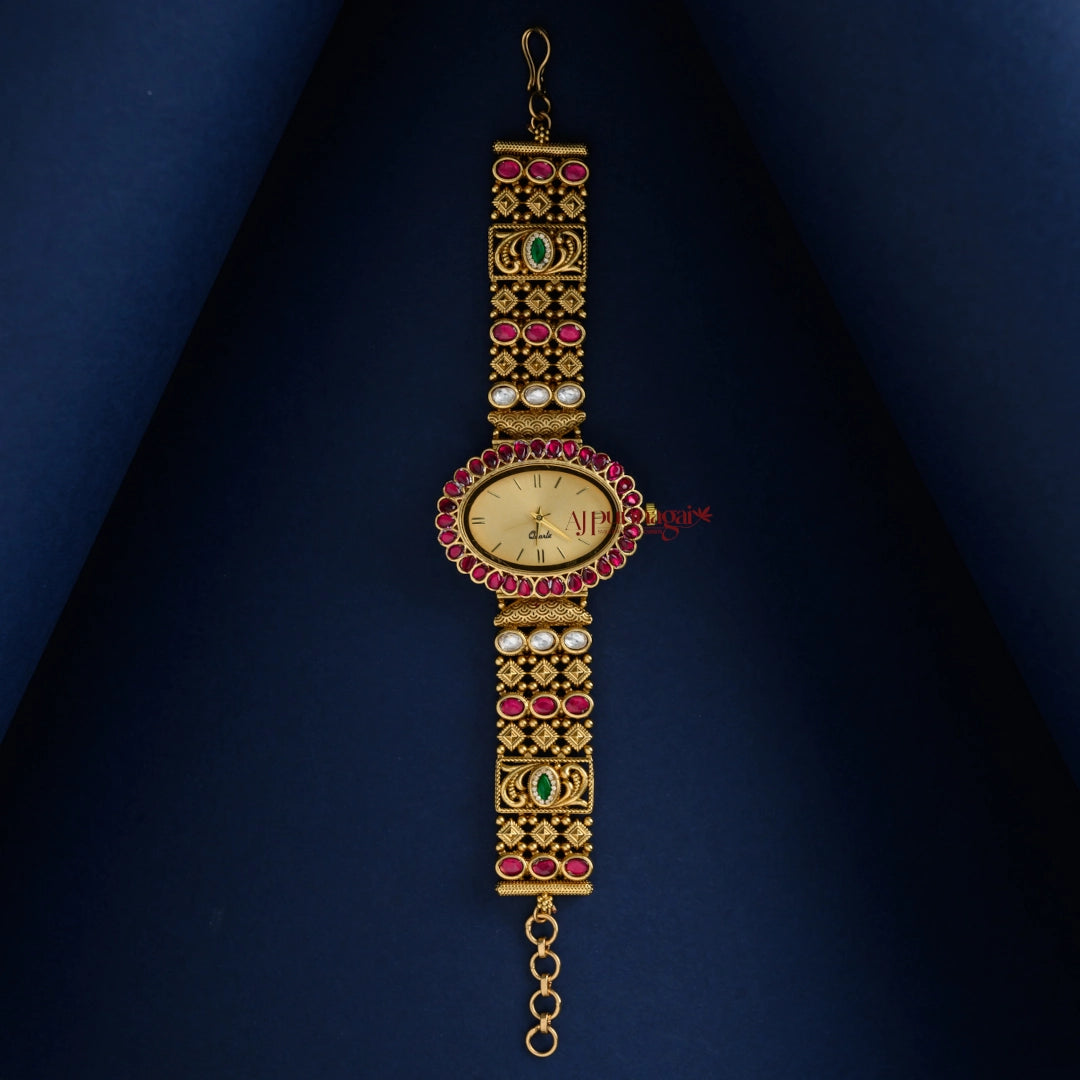 Royal Look Gold Look Alike Bridal Watch - Cream
