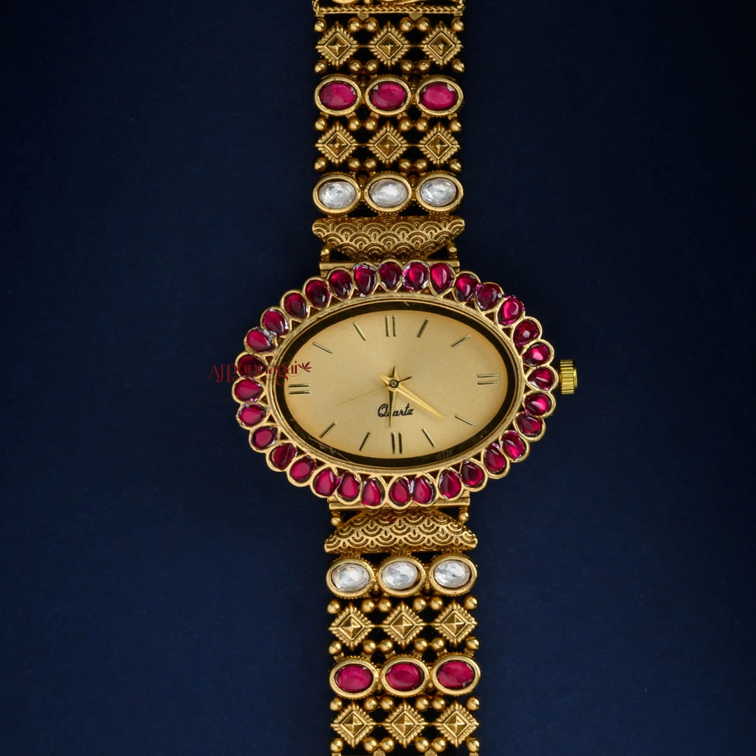 Royal Look Gold Look Alike Bridal Watch - Cream