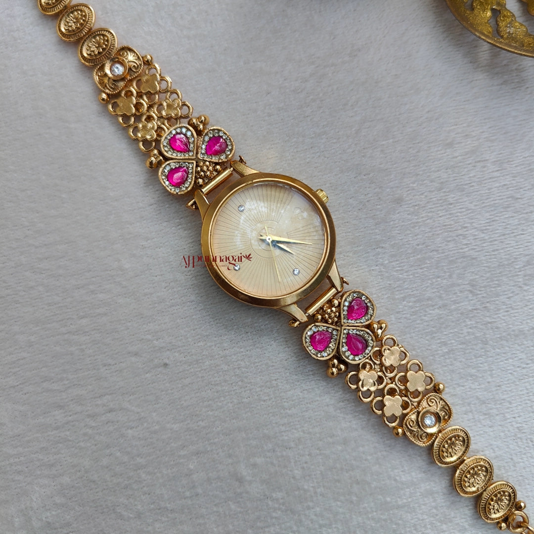 Elegant Kundan Jadau Bridal Watch