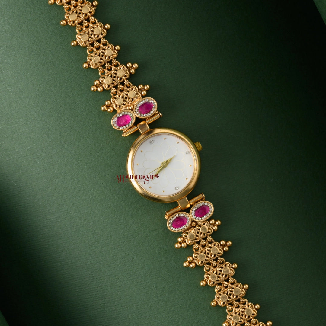 Elegant Bridal Kundan Jadau Watch