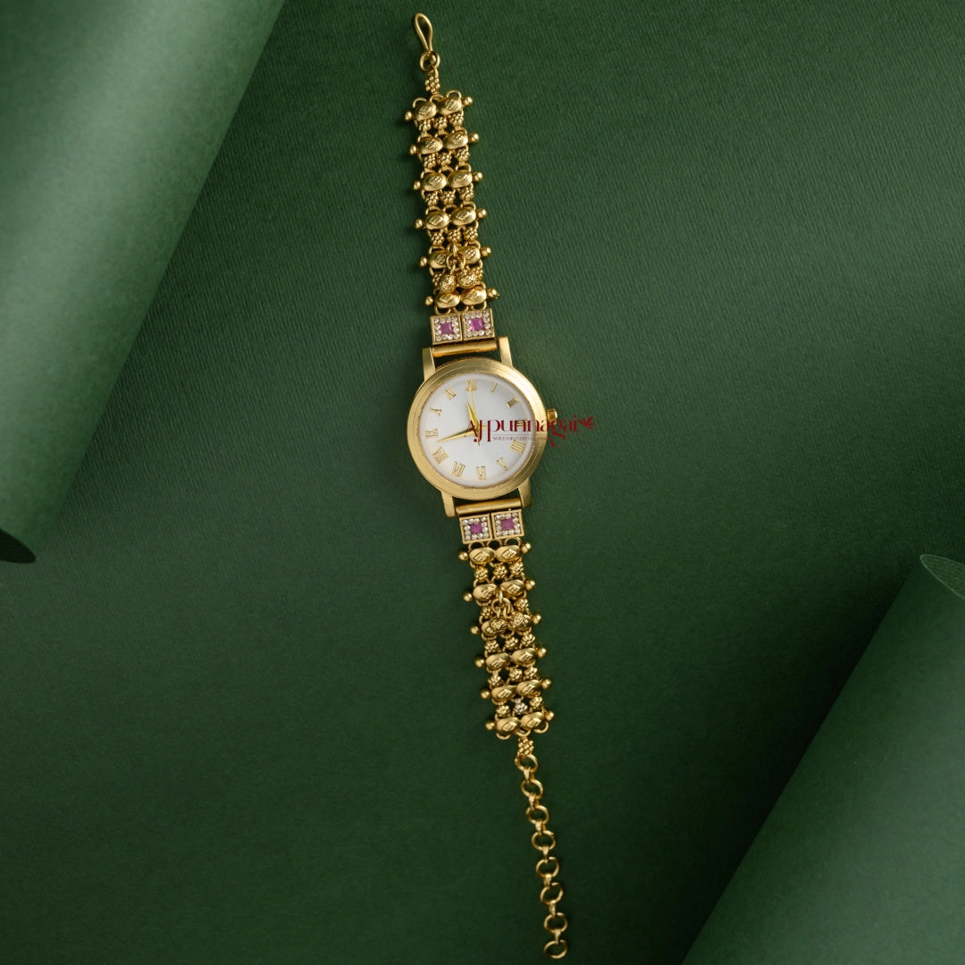 Stylish Gold Look Alike Watch - Light Pink