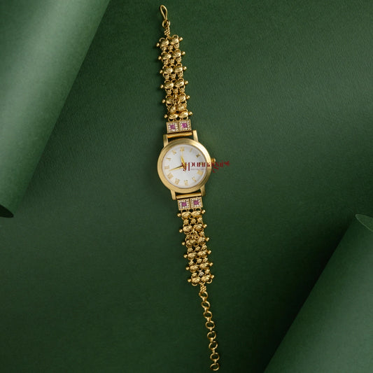 Stylish Gold Look Alike Watch - Light Pink