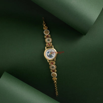 Peacock Bridal Watch - White