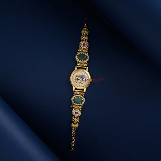 Gold Look Alike Elephant Watch - Cream