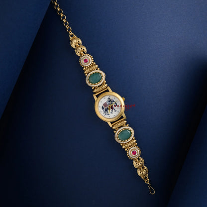 Gold Look Alike Elephant Watch - White